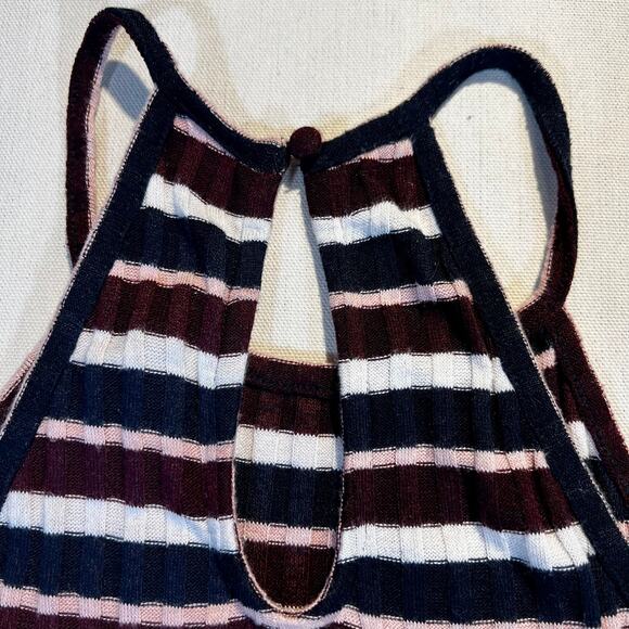 Mossimo Supply Co Mini Dress Knit Navy Burg Pink White Fit & Flaire Woman's XS - Picture 4 of 11